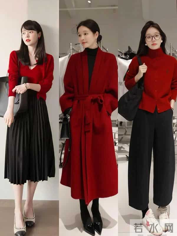 秋冬“红黑高级感库”！这一墙搭配把显贵松弛焊死在身上