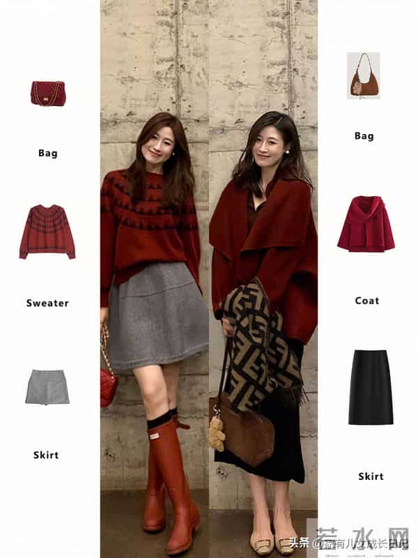 时髦女人圣诞感毛衣到气场大衣,再到飒爽西装,通勤聚会显贵显白