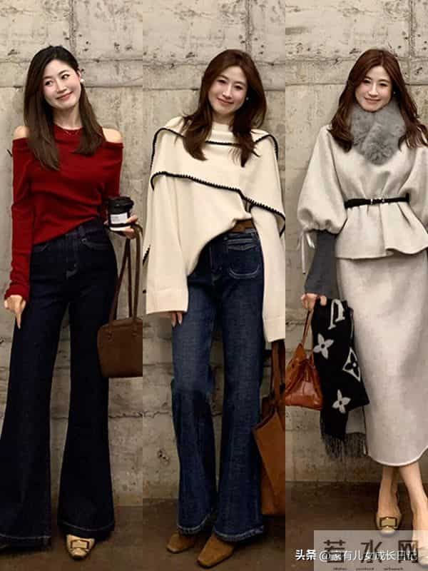 时髦女人圣诞感毛衣到气场大衣,再到飒爽西装,通勤聚会显贵显白