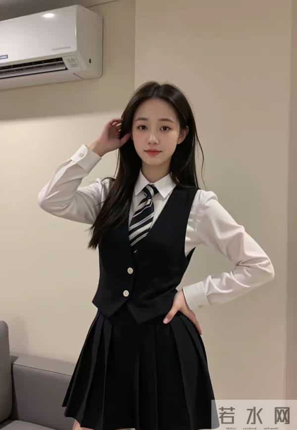 铅笔风范:黑背心白衬衫条纹领带,学院风制服帅气来袭!