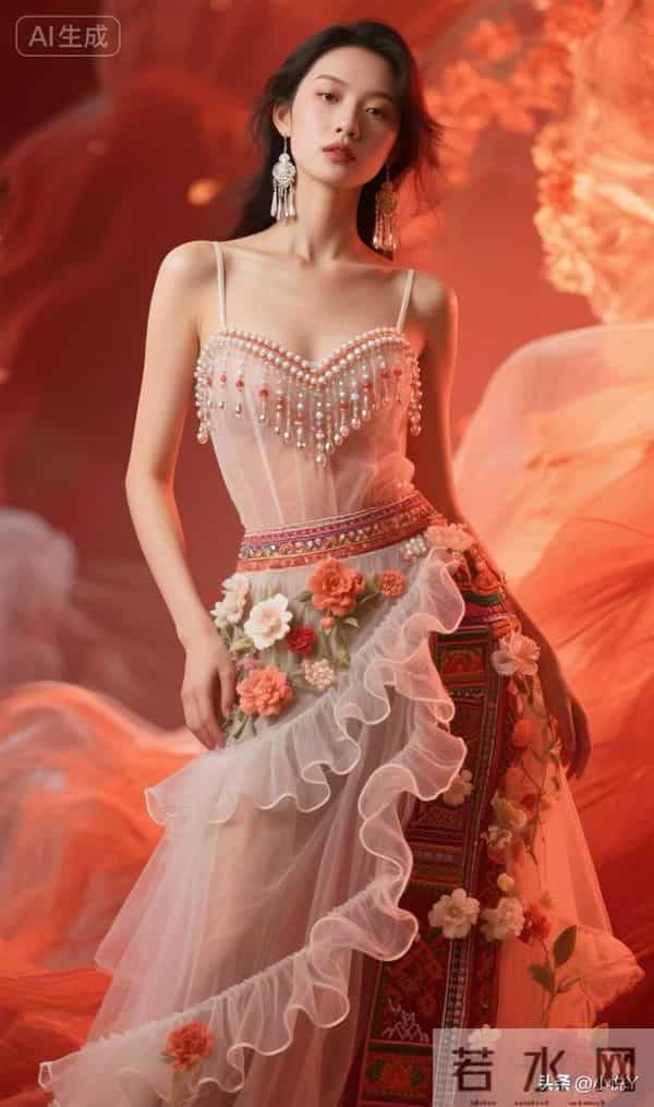 身穿民族服美少女,天姿国色,冷艳秀丽,优雅时尚!