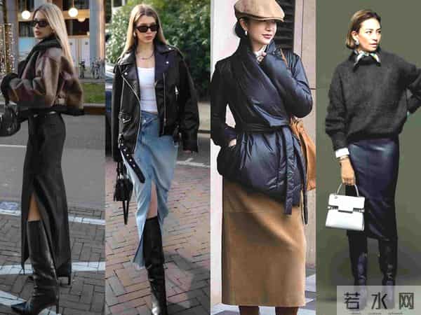 中长裙+长靴穿搭绝了，保暖时髦两不误，冬季这样穿好看又实用