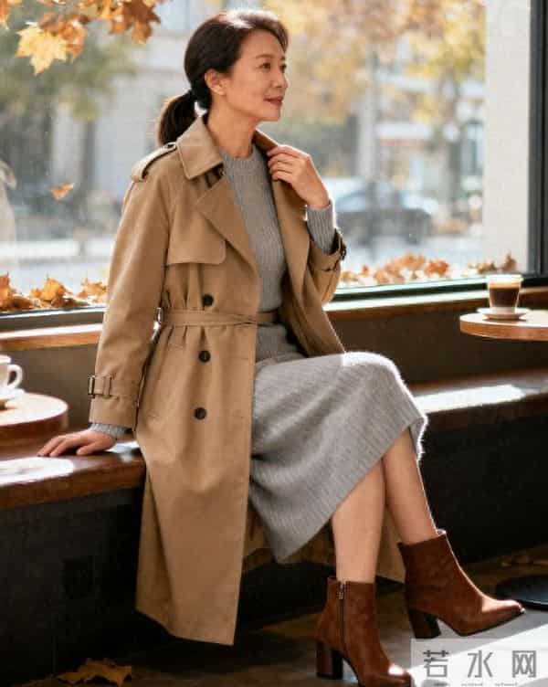秋天40+女人放弃“卫衣+打底裤”，优雅的温柔风穿搭，太有女人味