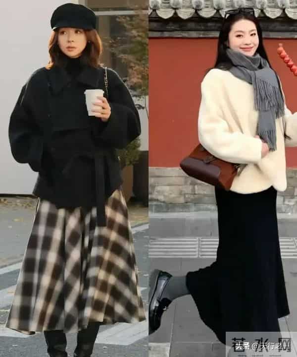 “短外套+裙子”=今年冬天的王炸组合，这样穿高级又洋气，美爆了