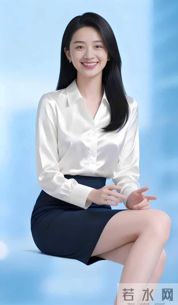 丝绸白衬衫与黑裙子