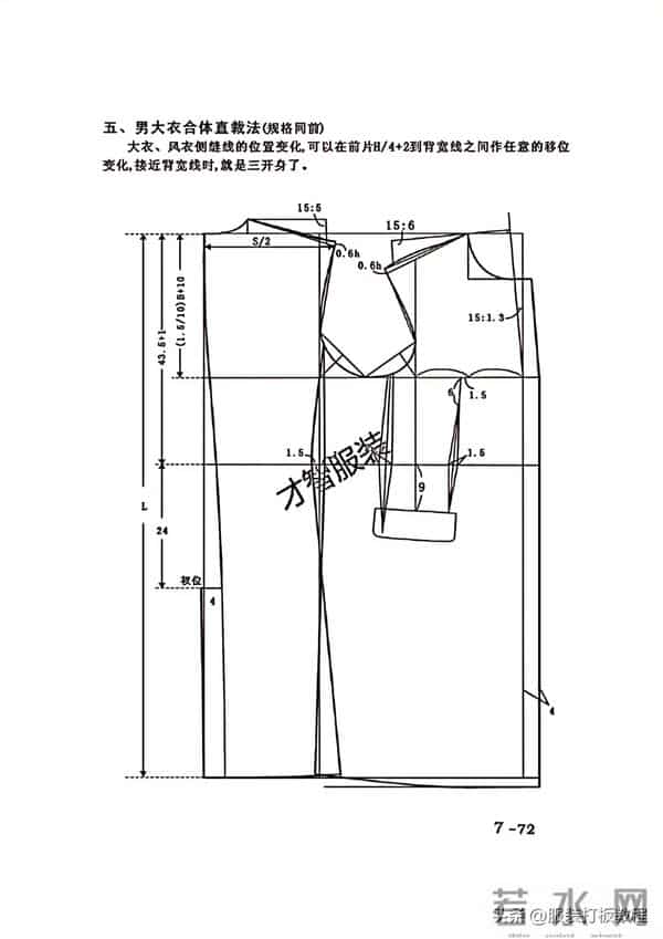 男衬衫制版教程 男大衣制版教程 才智服装