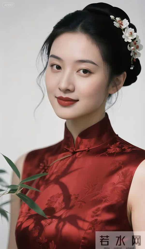 酒红色旗袍的魅力