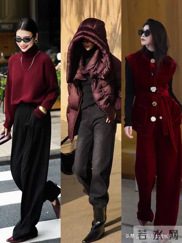 时髦女人圣诞感毛衣到气场大衣,再到飒爽西装,通勤聚会显贵显白