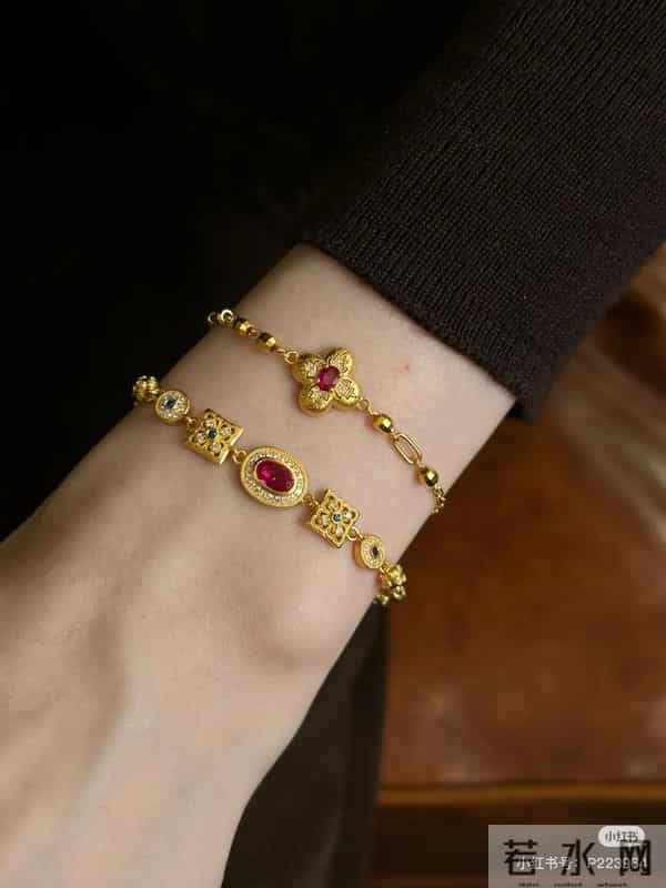 古董黄金手链分享 唯爱复古