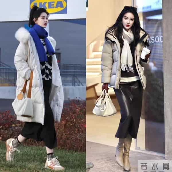 羽绒服不要只会搭裤子,“羽绒服+长裙”,优雅又耐看,真的很美