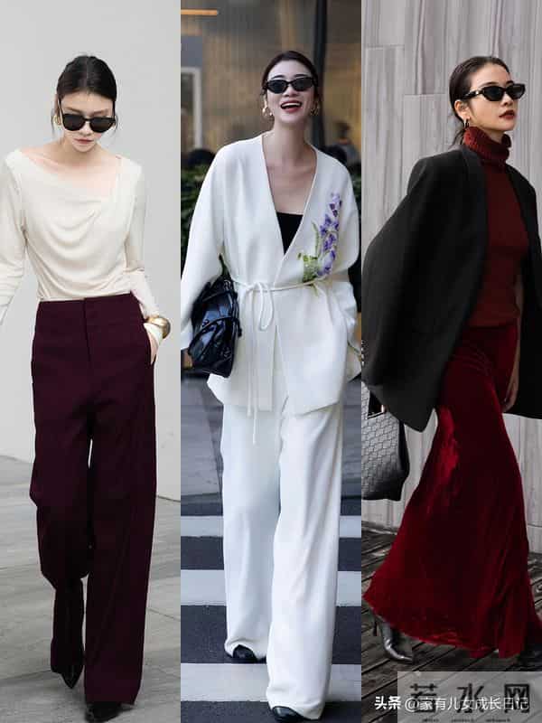 时髦女人圣诞感毛衣到气场大衣,再到飒爽西装,通勤聚会显贵显白
