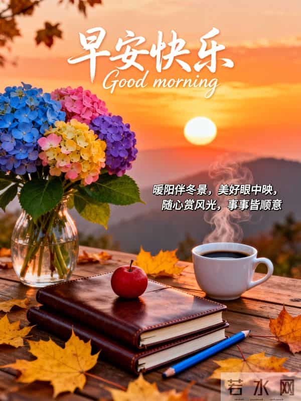 早安祝福美图 - 走过秋，迎来冬，轻声问候里，藏着最温暖的祝福