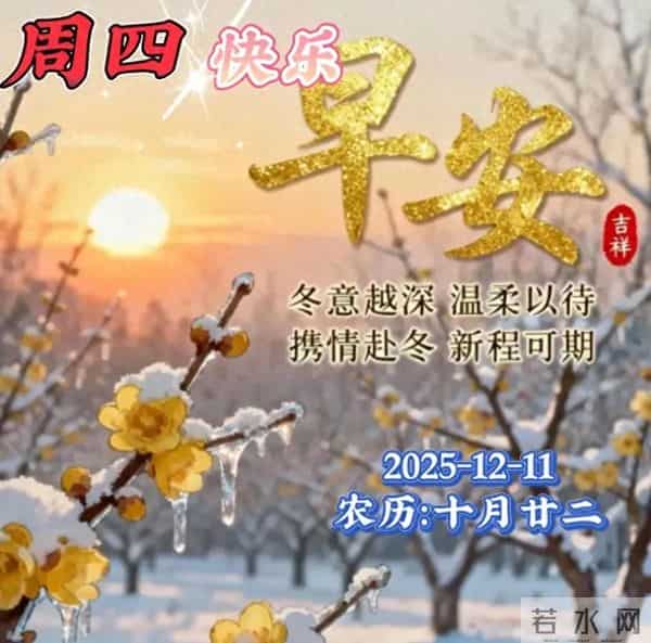 2025.12.11今日十月廿二——早上好,周四祝福问候语,早安图片