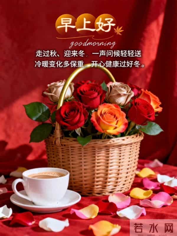 早安祝福美图 - 走过秋，迎来冬，轻声问候里，藏着最温暖的祝福