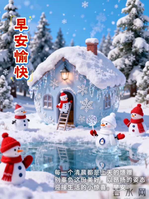 早安祝福美图 - 走过秋，迎来冬，轻声问候里，藏着最温暖的祝福