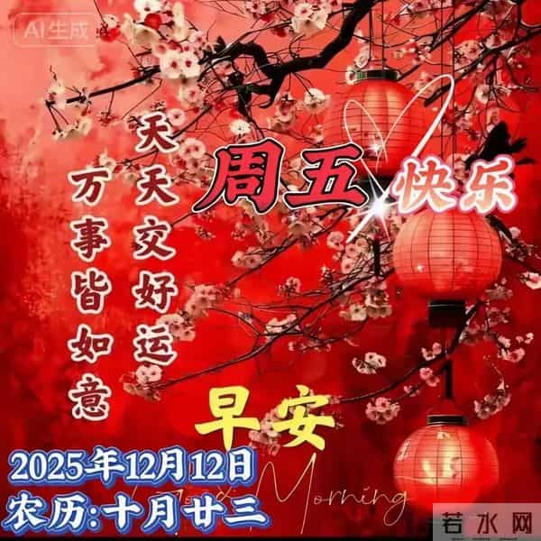 12月12日漂亮早上好图片祝福周五早上好温馨问候语 早安祝福图文
