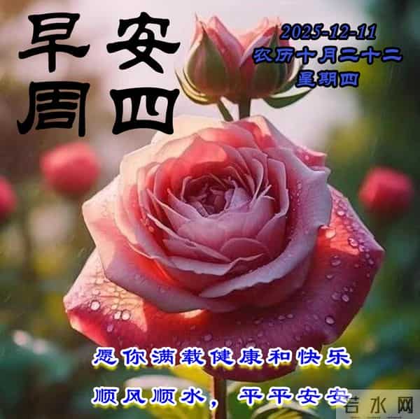 周四早安问候美图-愿你满载健康和快乐，顺风顺水，平平安安！