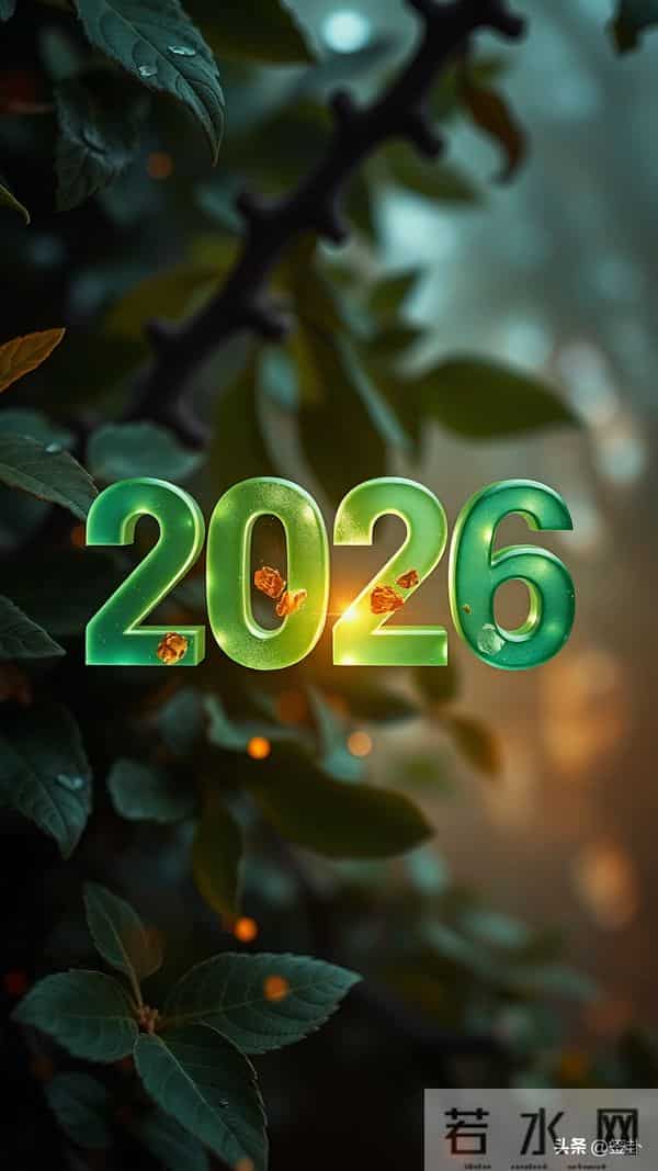 新年2026绿色系手机壁纸