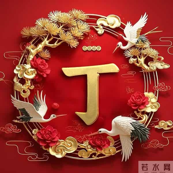 双鹤吉祥姓氏头像：