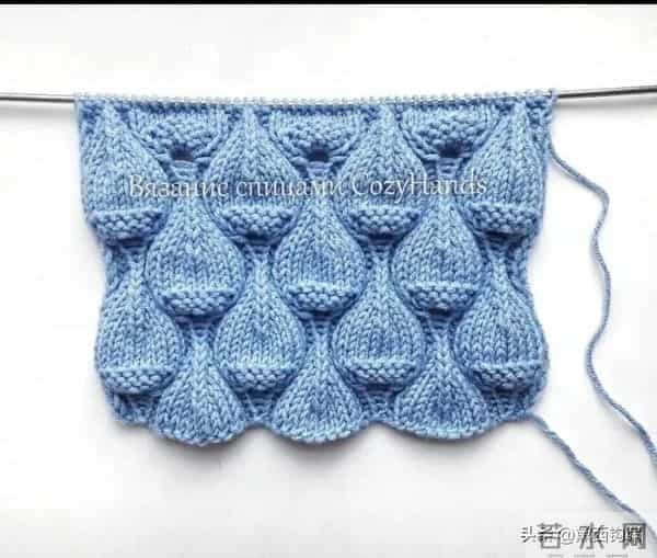 小浆果或叶子形状的棒针图案