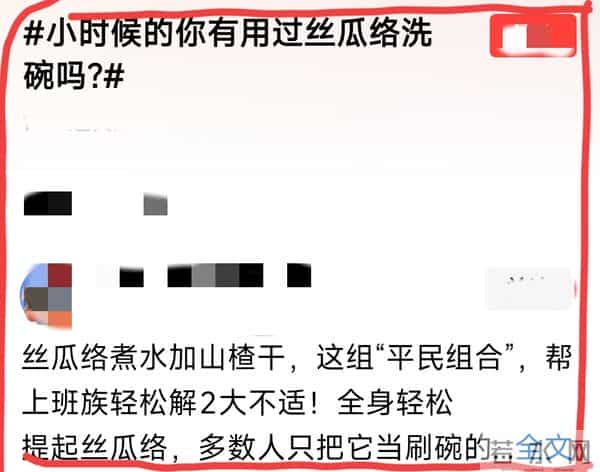 小时候你有用过丝瓜络洗碗吗？太有过了，那时候没有洗洁精