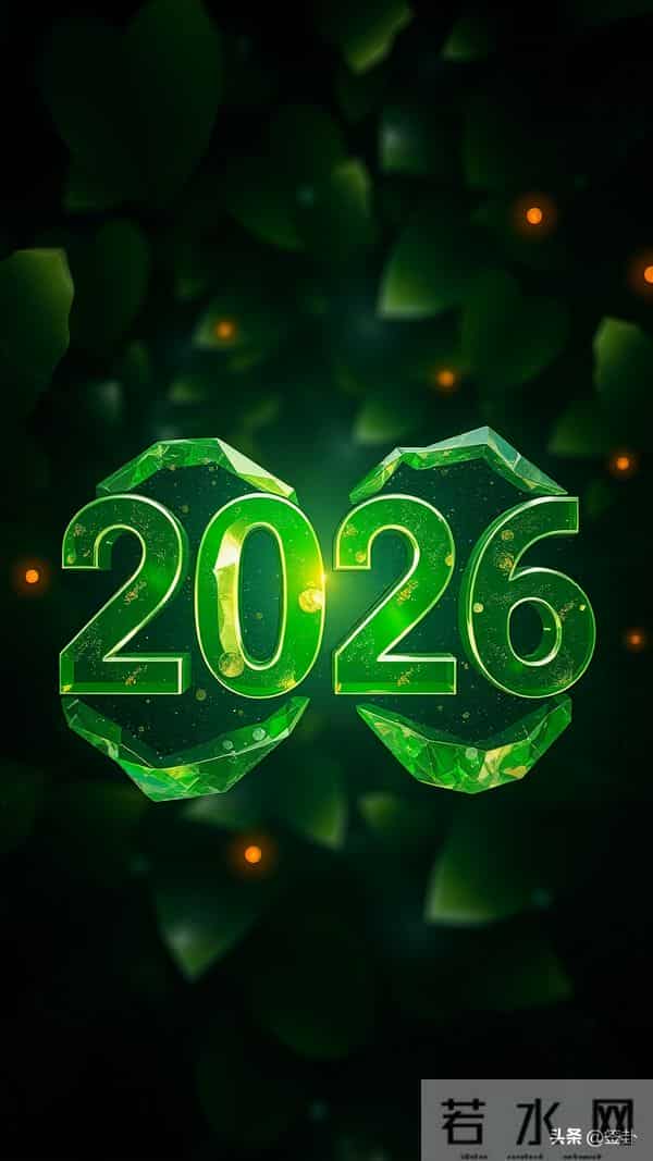 新年2026绿色系手机壁纸