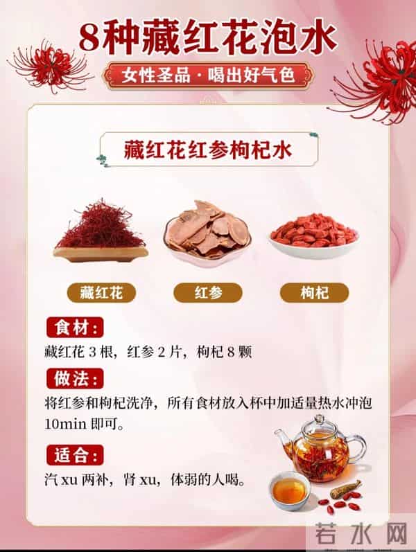 藏红花泡水的8种搭配，女性喝出好气色的养生秘诀