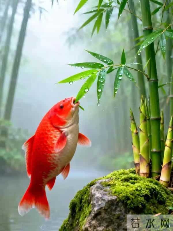 能量头像-跃鲤呈祥，竹节节高，年年有余