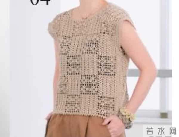 轻奢仿拼花钩针无袖衫
