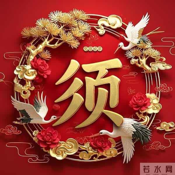 双鹤吉祥姓氏头像：