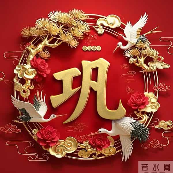 双鹤吉祥姓氏头像：