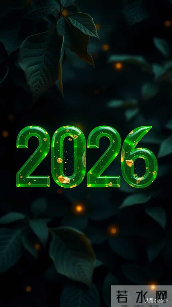 新年2026绿色系手机壁纸