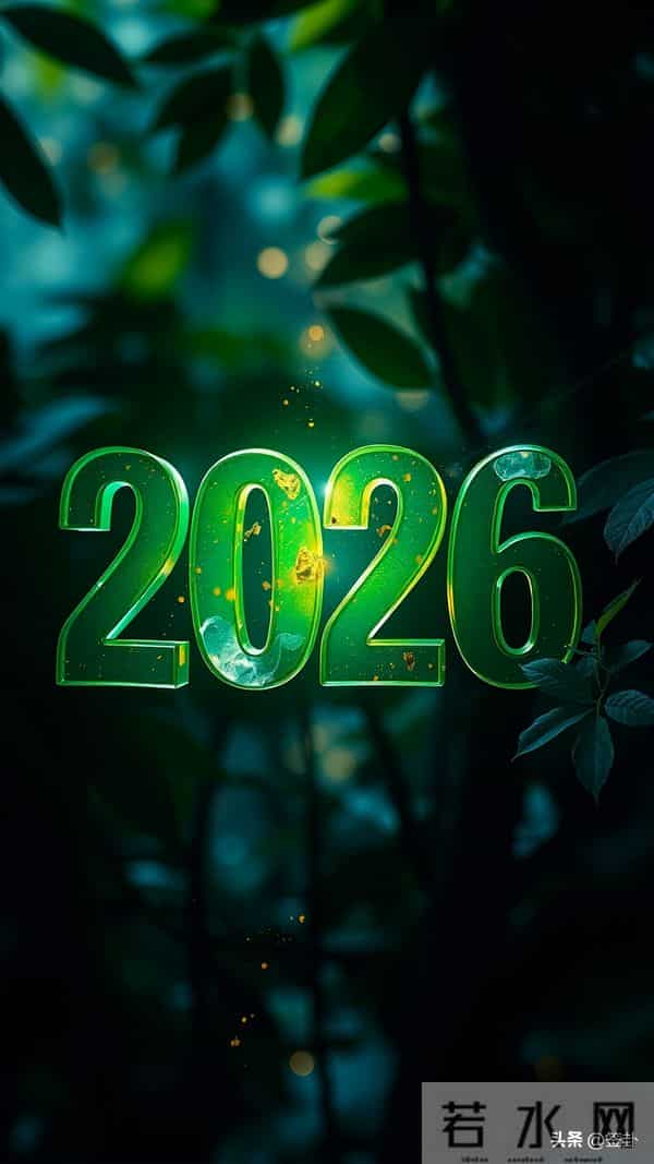 新年2026绿色系手机壁纸