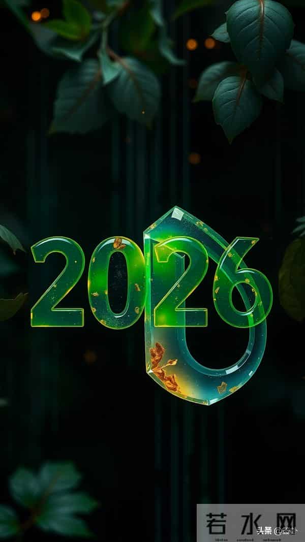 新年2026绿色系手机壁纸