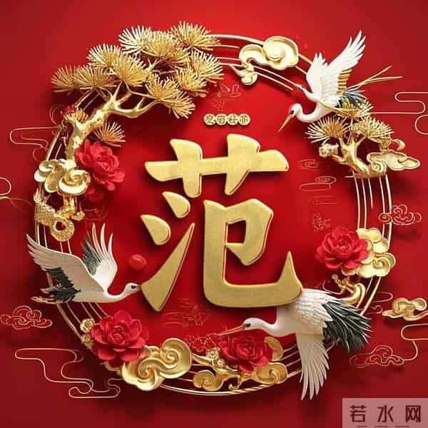 双鹤吉祥姓氏头像：