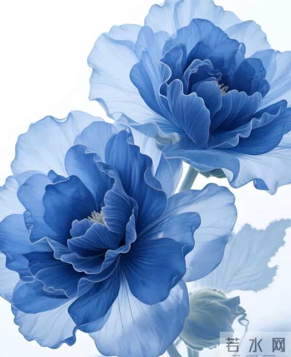 蓝色系花朵 壁纸