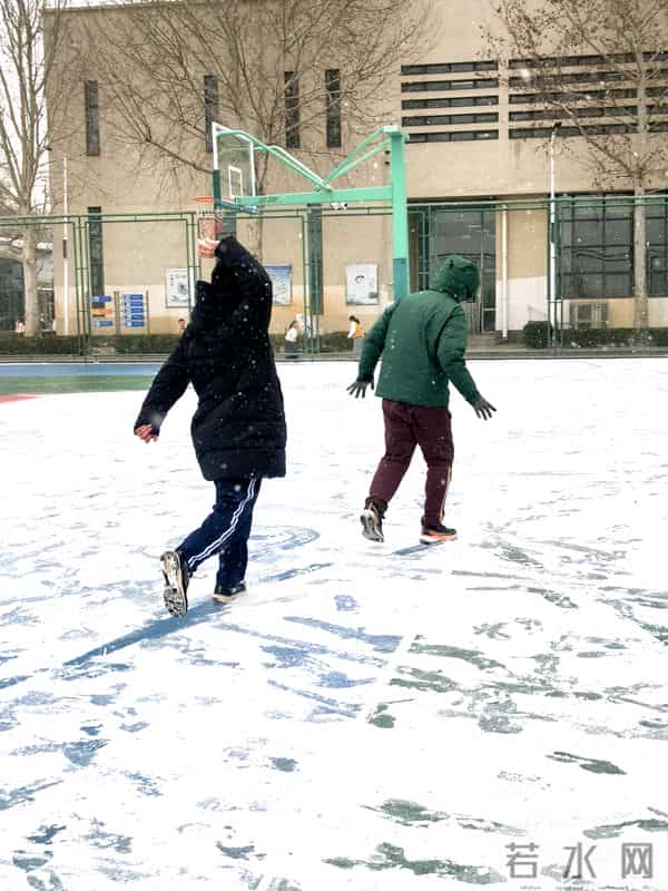 双十二给北京下了场雪，我让初三孩子撒了个欢儿