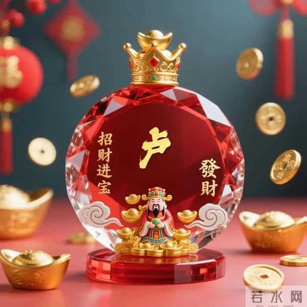 姓氏头像 - 红水晶财神 “招财进宝” 姓氏头像，搞钱气场 buff 焊满