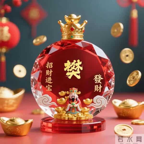 姓氏头像 - 红水晶财神 “招财进宝” 姓氏头像，搞钱气场 buff 焊满