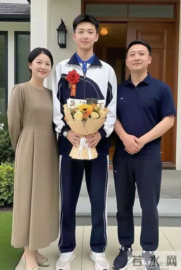 好幸福啊，老婆貌美如花，气质女神，儿子优秀帅气又听话才貌双全