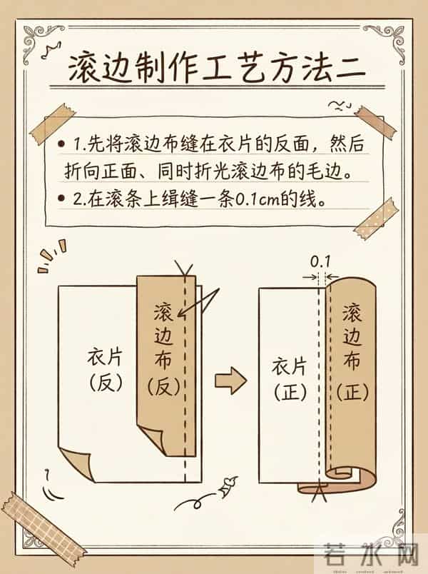 领口包边总起翘?死磕这3种滚边做法!