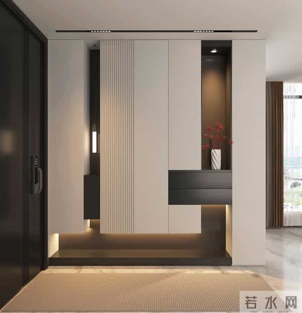 越看越漂亮的6款,现代简约风格玄关鞋柜。