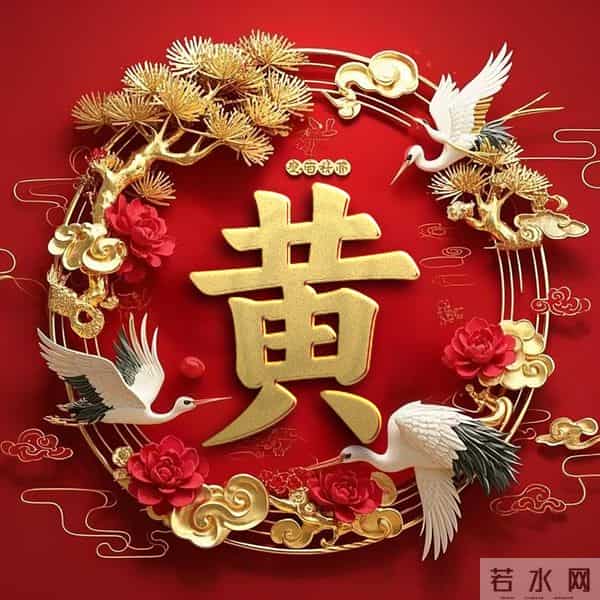 双鹤吉祥姓氏头像：