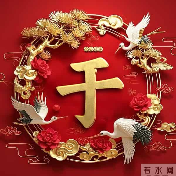 双鹤吉祥姓氏头像：