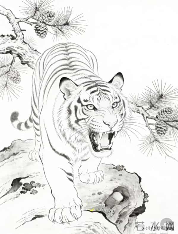 猛虎下山图，霸气侧漏