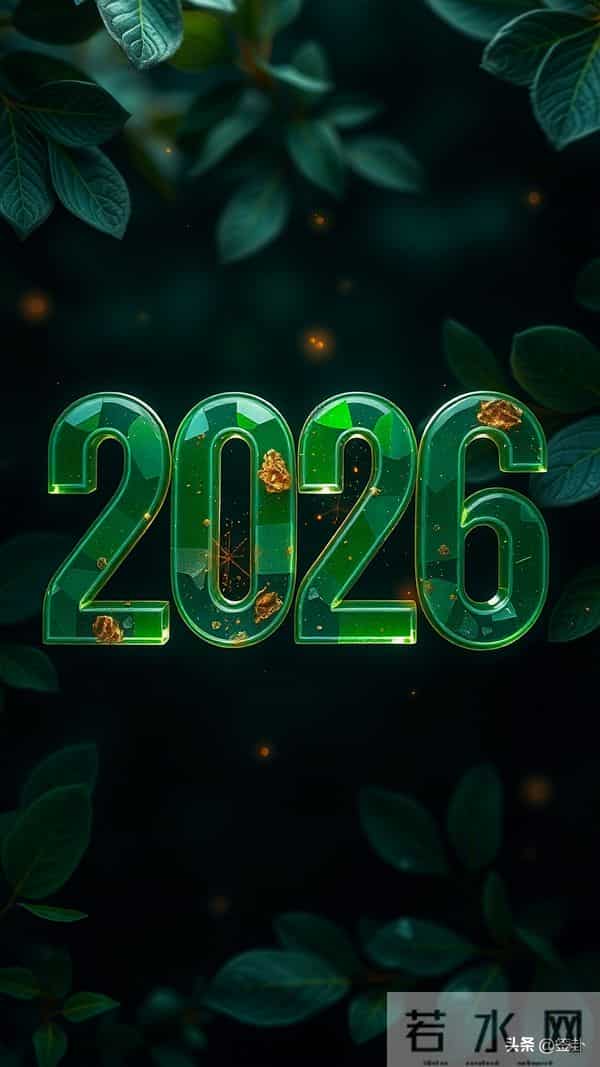 新年2026绿色系手机壁纸