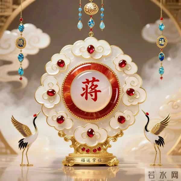 姓氏头像 - 非遗古韵 - 螺钿云纹及红色翡玉搭配，福运顺遂常相伴~