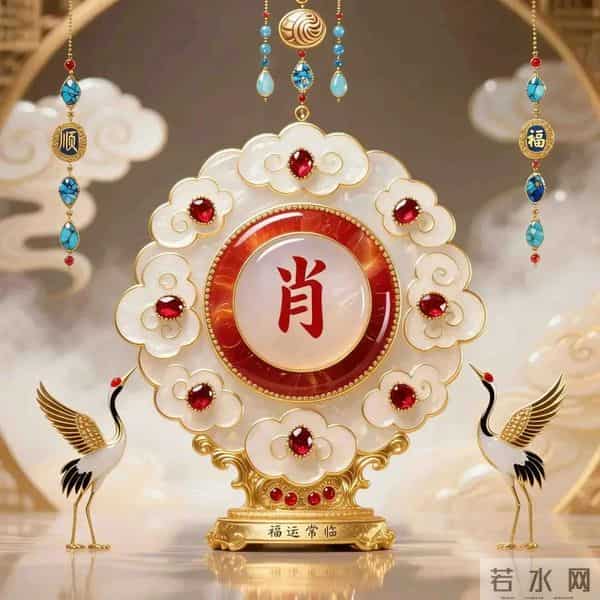 姓氏头像 - 非遗古韵 - 螺钿云纹及红色翡玉搭配，福运顺遂常相伴~