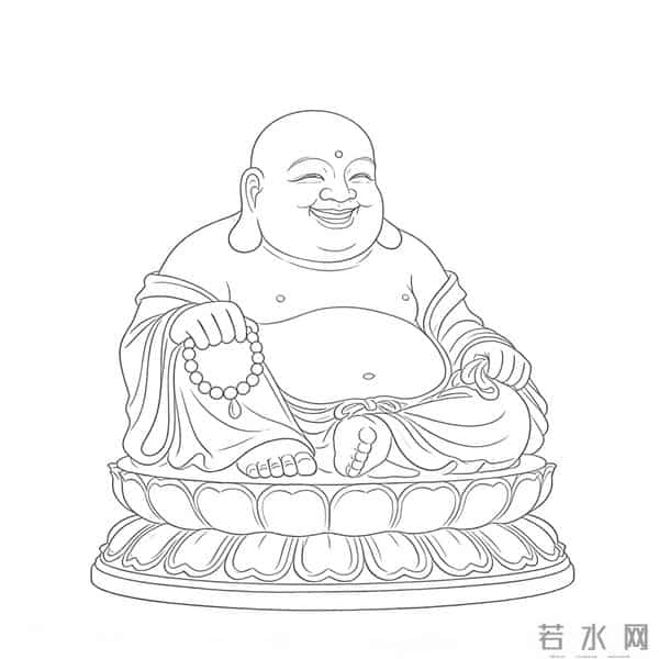 弥勒佛像线稿