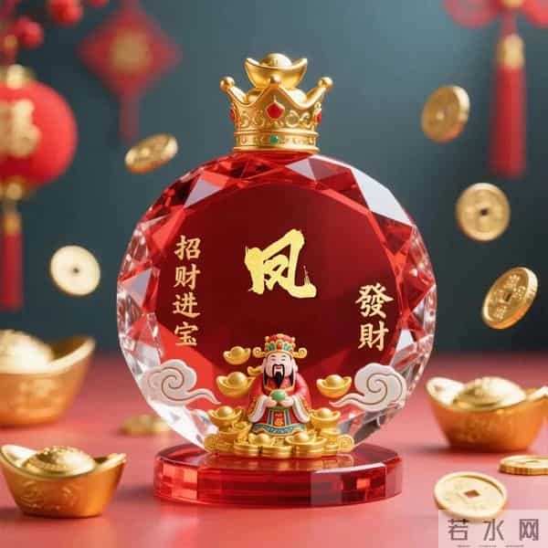 姓氏头像 - 红水晶财神 “招财进宝” 姓氏头像，搞钱气场 buff 焊满